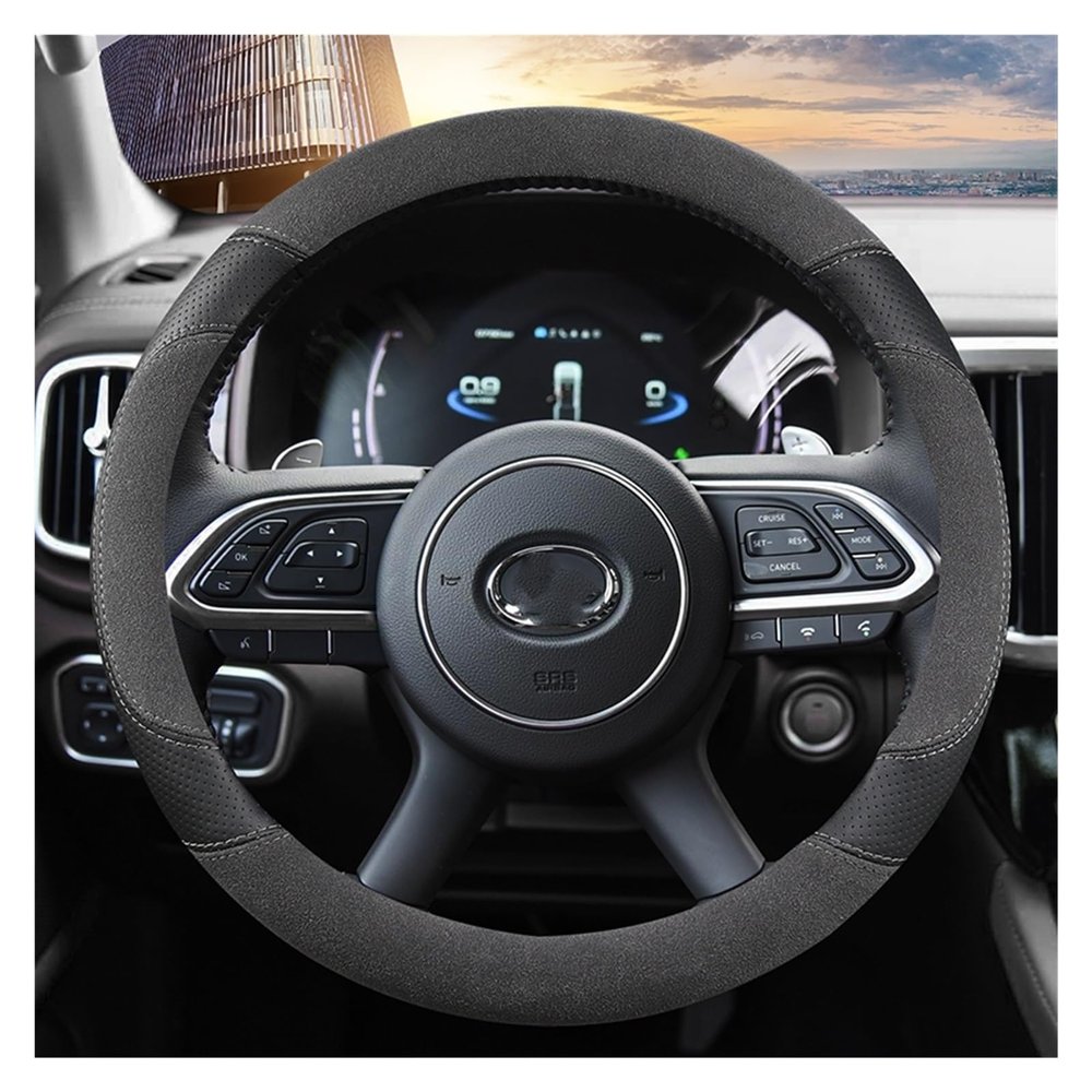 FUERU Car Steering Wheel Cover Set Car Steering Wheel Cover Breathable Leather Waterproof Sweatproof Fashion Car Interior (Color : 3#)
