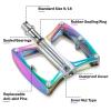 Hikenture Road Bike Pedals Mountain Bicycle Flat Pedals 9/16" Sealed Bearing Lightweight Aluminum Alloy Colorful Wide Platform Cycling Pedal for BMX/MTB(A) view 2