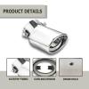 Car Exhaust Tip Stainless Steel, 2.5" to 3.3" Adjustable Car Decoration Chrome Plated Finish Exhaust Tailpipe Tip Bolt/Clamp On Design Car Universal Exhaust Tip (Silver 2#) view 3