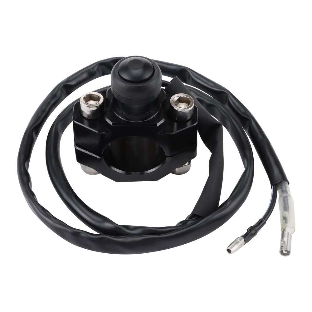 GOOFIT CNC Universal Motorcycle Engine Stop Start Kill Switch Button with Mounting Backplate Compatible Replacement for Pit Dirt Bike ATV Black