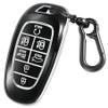 Kirsnda for Hyundai Key fob Cover case with Keychain,Soft TPU Protection Key Shell/Skin,7-Buttons fit 2019 2020 2021 Sonata Nexo Remote Key Vehicle Accessories(black) view 1