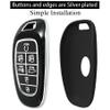Kirsnda for Hyundai Key fob Cover case with Keychain,Soft TPU Protection Key Shell/Skin,7-Buttons fit 2019 2020 2021 Sonata Nexo Remote Key Vehicle Accessories(black) view 3
