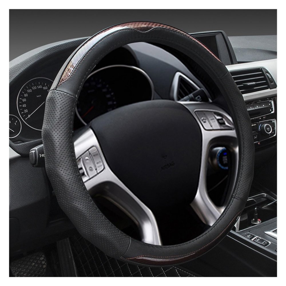 FUERU Car Steering Wheel Cover Set Car Steering Wheel Cover Breathable Leather Elegant and Good with Car Interior Accessories (Color : 1#)