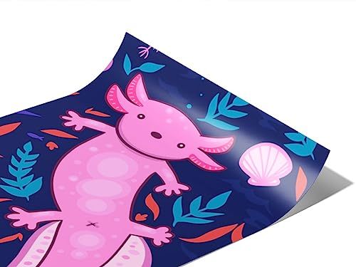 Rwraps Axolotl Smiling Salamanders Gloss Vinyl Film Wrap 59in x 24ft Vinyl Vehicle Car Film Sheet Roll