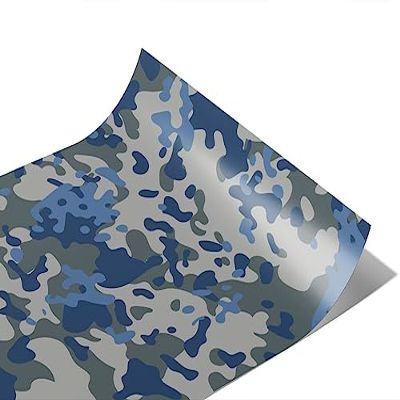 Rwraps Blue Camouflage Spruce Multicam Gloss Vinyl Film Wrap 59in x 7ft Vinyl Vehicle Car Film Sheet Roll