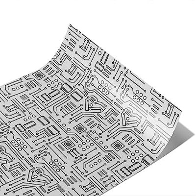 Rwraps Circuit Board Technology Grey Love Gloss Vinyl Film Wrap 59in x 11ft