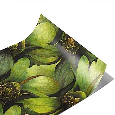 Rwraps Classic Floral Dense Foliage Gloss Vinyl Film Wrap 59in x 7ft Vinyl Vehicle Car Film Sheet Roll