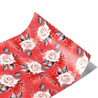 Rwraps Classic Floral Antoinette Rose Gloss Vinyl Film Wrap 59in x 25ft Vinyl Vehicle Car Film Sheet Roll