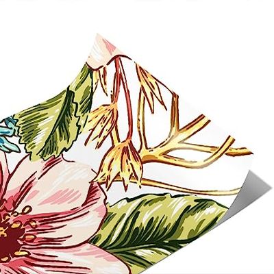 Rwraps Classic Floral Passionate Carnations Gloss Vinyl Film Wrap 59in x