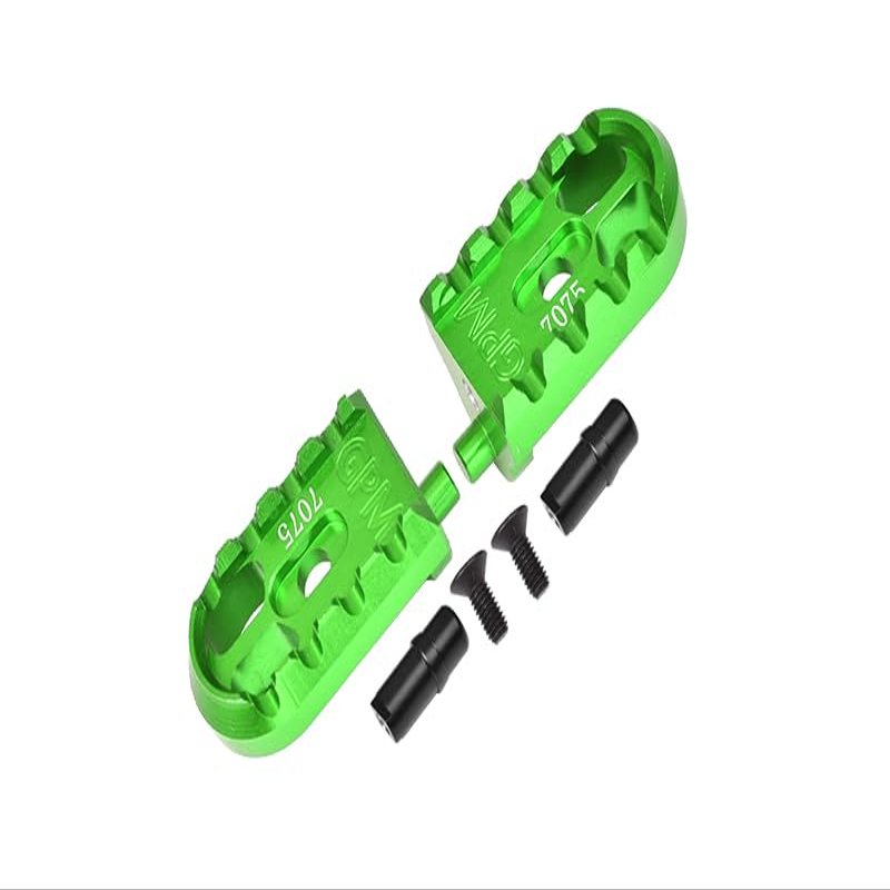 GPM Upgrades Aluminum 7075-T6 Motorcycle Foot Pegs Set For 1/4 Promoto MX Motorcycle RTR FXRLOS06000/1/4 Promoto MX Motorcycle RTR FXRLOS06002 RC Car (Green)