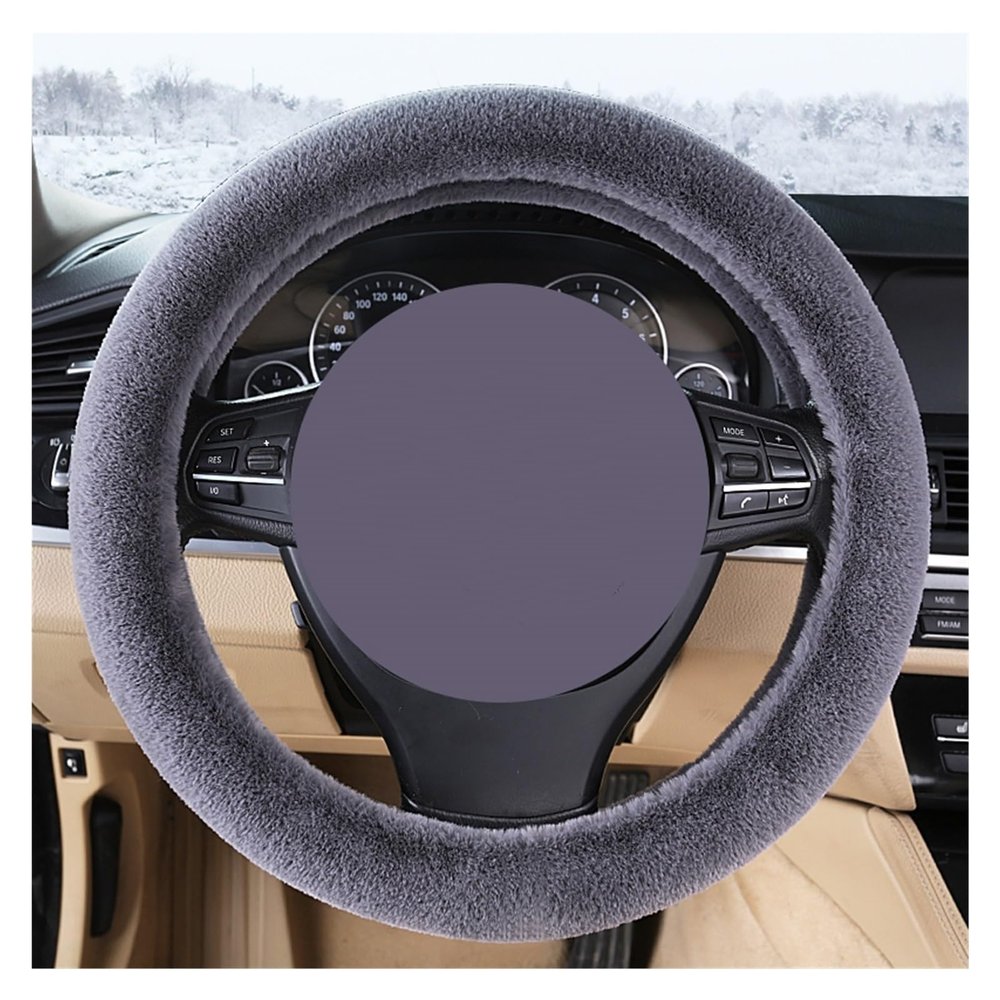 FUERU Car Steering Wheel Cover Set Car Steering Wheel Cover Winter Short Plush Cold Warm Grip Comfortable Car Interiors (Color : 1#)