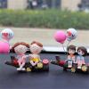 Asnewa Couple Cute Ornaments for Car, Cute Couple Car Interior Ornament, Car Decoration Cute Cartoon Couples Action, Cartoon Car Dashboard Decorations (1 Pair+Balloon 04) view 4