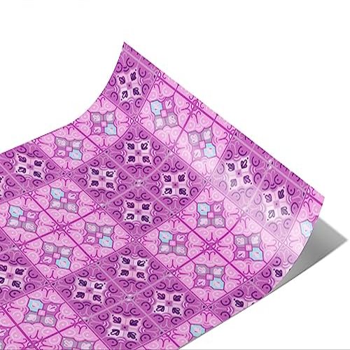 Rwraps Floral Tile Foxglove Gloss Vinyl Film Wrap 59in x 26ft Vinyl Vehicle Car Film Sheet Roll