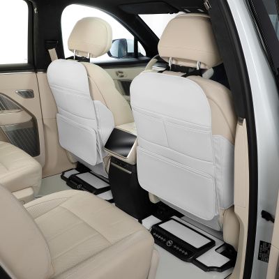 TAIKOO Back Seat Protector,Preventing the Impact of Children Stepping on the Seat Backrest,Beautiful appearance and easy to clean,black (Cream White -2 pcs)
