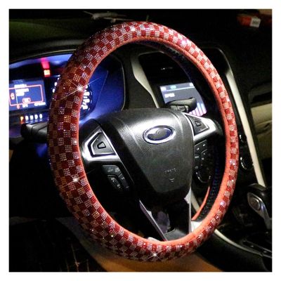 FUERU Car Steering Wheel Cover Set Car Steering Wheel Cover with Drill Elegant and Good Exquisite Car Interior (Color : 3#)
