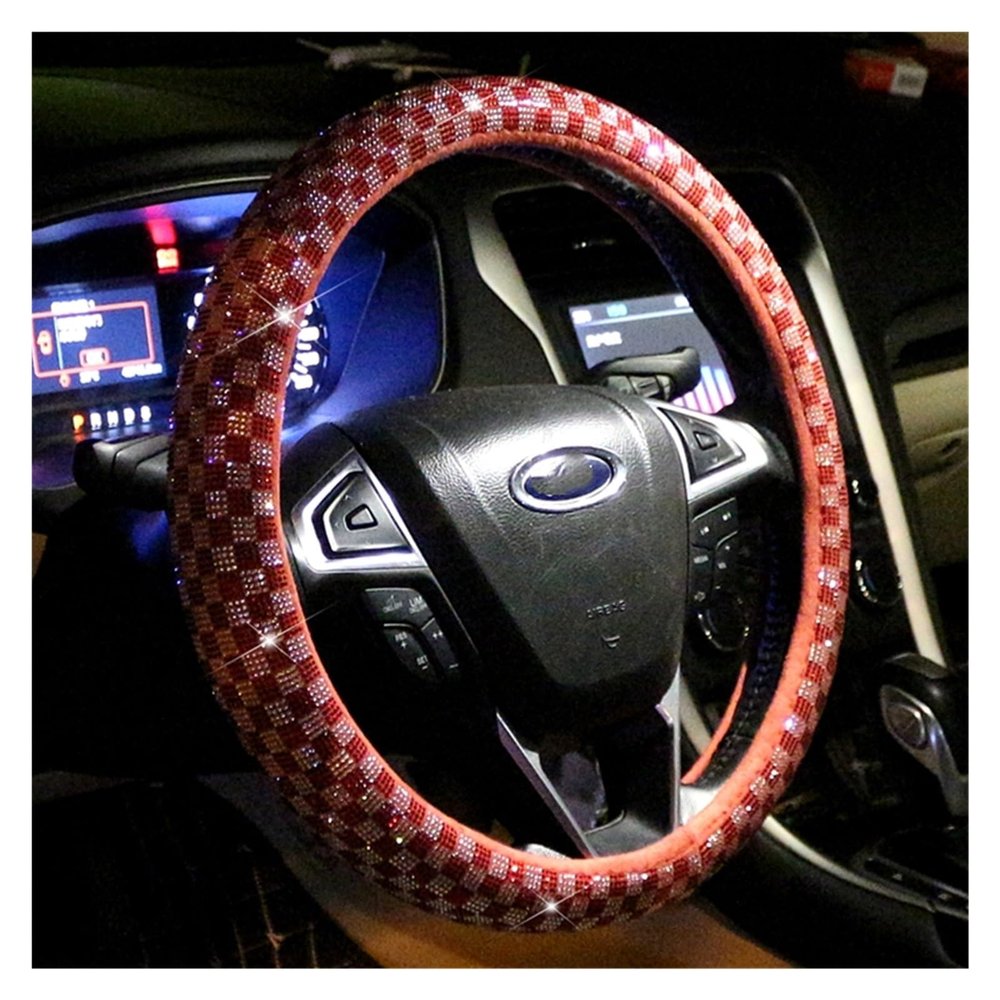 FUERU Car Steering Wheel Cover Set Car Steering Wheel Cover with Drill Elegant and Good Exquisite Car Interior (Color : 3#)