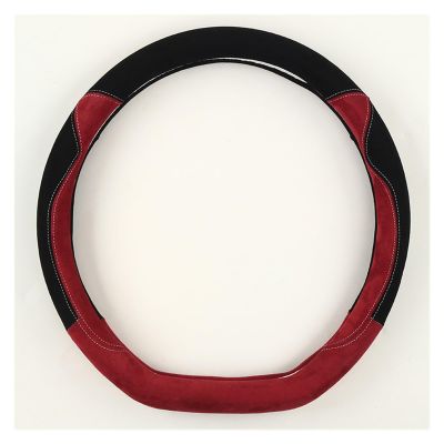 FUERU Car Steering Wheel Cover Set Car Steering Wheel Cover D Type Breathable Leather Ultra-Thin Fit Car Interior Accessories (Color : 10#)