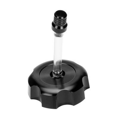 Riloer CNC Aluminum Gas Fuel Tank Cap with Vent Breather Tube, 40mm/1.57in Gas Fuel Tank Cap, Petrol Diesel Cover, Fit for 50cc 70cc 90cc 110cc 125cc Coolster, Black