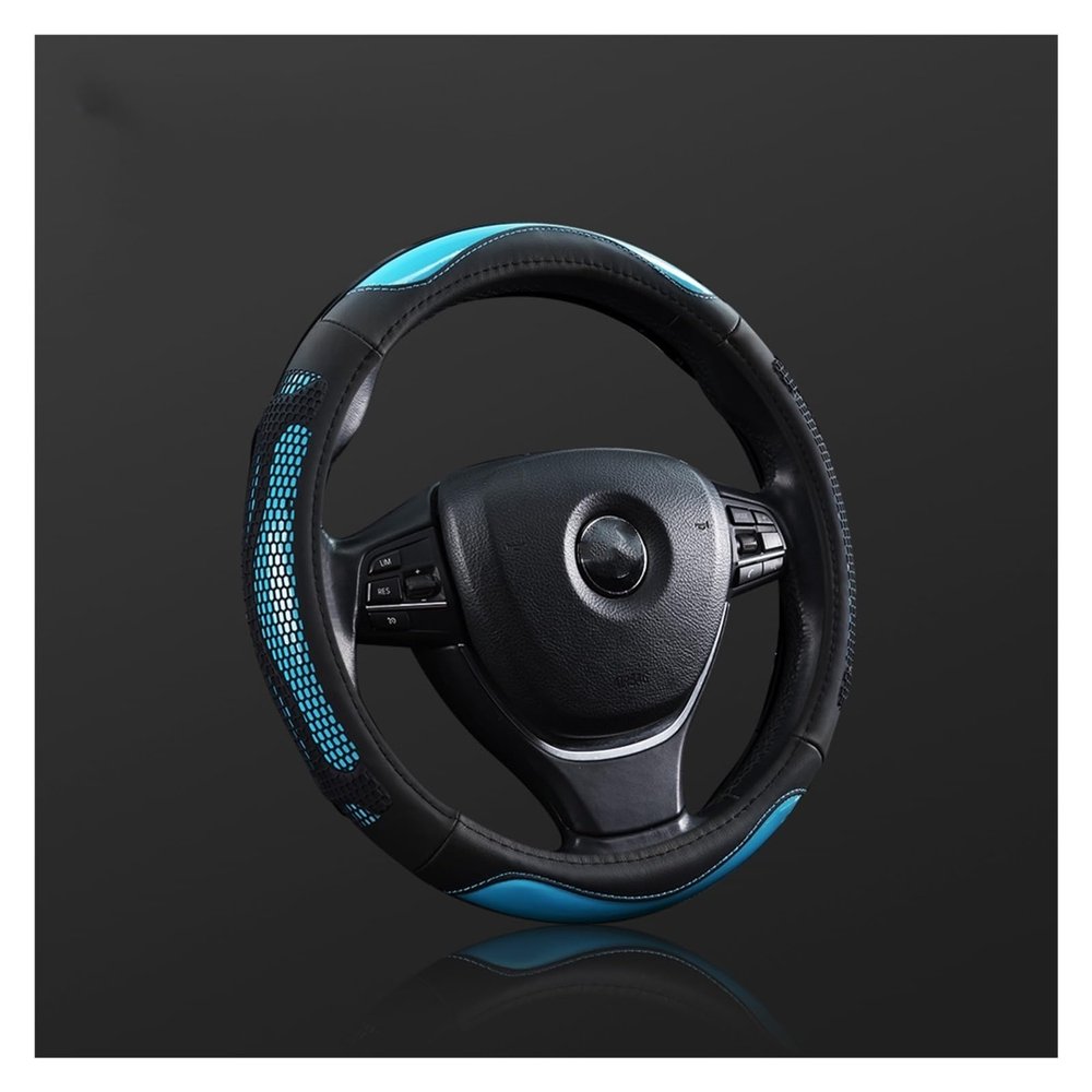 FUERU Car Steering Wheel Cover Set Car Steering Wheel Cover Comfortable Leather Soft and Breathable Car Interior Gift (Color : 3#)