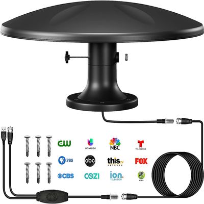 Digital RV TV Antenna Outdoor 360 Omni-Directional Reception, Long Range 4K HD Roof Mount RV Tv Antenna for Camper, Outdoor Smart Tv, Trailer, Campervan, Truck 120+ Miles, 16.4FT Cable, VHF & UHF