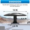 Digital RV TV Antenna Outdoor 360 Omni-Directional Reception, Long Range 4K HD Roof Mount RV Tv Antenna for Camper, Outdoor Smart Tv, Trailer, Campervan, Truck 120+ Miles, 16.4FT Cable, VHF & UHF view 3