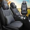 HHXT Leather Seat Cover for Cadillac CT5 2020-2025, Waterproof Soft Seat Covers with Airbag Compatible, Automotive Interior Accessories Seat Cushions(Black&Gray, 2PCS Front with Pillow) view 1