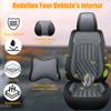 HHXT Leather Seat Cover for Cadillac CT5 2020-2025, Waterproof Soft Seat Covers with Airbag Compatible, Automotive Interior Accessories Seat Cushions(Black&Gray, 2PCS Front with Pillow) view 2
