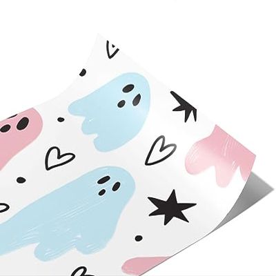 Rwraps Ghost Halloween Girly Ghosties Gloss Vinyl Film Wrap 59in x 30ft Vinyl Vehicle Car Film Sheet Roll