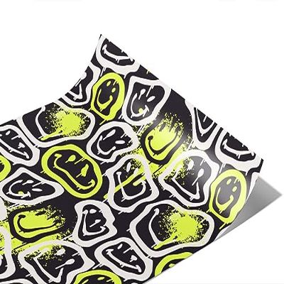 Rwraps Graffiti Neon Smiles Matte Vinyl Film Wrap 59in x 12ft Vinyl Vehicle