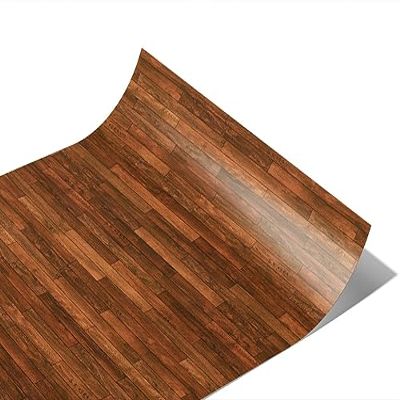 Rwraps Horizontal Strip Parquet Dark Mahogany Matte Vinyl Film Wrap 59in x 29ft Vinyl Vehicle Car Film Sheet Roll