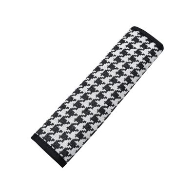 BPOOBP Car Seat Belt Shoulder Pads Houndstooth Car Shoulder Protector Rhombus Embroidered Seat Belt Cover Houndstooth White