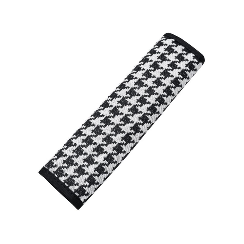 BPOOBP Car Seat Belt Shoulder Pads Houndstooth Car Shoulder Protector Rhombus Embroidered Seat Belt Cover Houndstooth White
