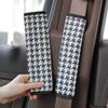 BPOOBP Car Seat Belt Shoulder Pads Houndstooth Car Shoulder Protector Rhombus Embroidered Seat Belt Cover Houndstooth White view 3