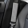 BPOOBP Car Seat Belt Shoulder Pads Houndstooth Car Shoulder Protector Rhombus Embroidered Seat Belt Cover Houndstooth White view 4
