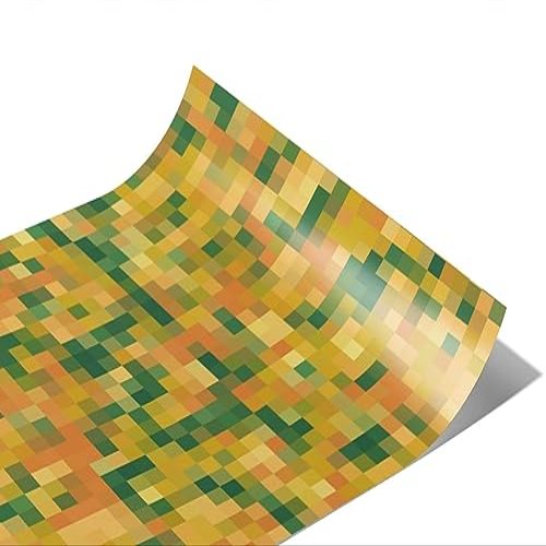 Rwraps Orange Pixel Raw Sewage Gloss Vinyl Film Wrap 59in x 20ft Vinyl Vehicle Car Film Sheet Roll