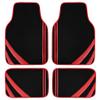 CAR PASS Red Edge Leather Car Floor Mats, Universal Waterproof Car Mats with Double Stitch Line and Anti-Slip Backing Design, for Cute Girly Women, Fit 95% Automotive,SUVs,Sedan,Vans (Black and Red) view 1