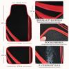 CAR PASS Red Edge Leather Car Floor Mats, Universal Waterproof Car Mats with Double Stitch Line and Anti-Slip Backing Design, for Cute Girly Women, Fit 95% Automotive,SUVs,Sedan,Vans (Black and Red) view 2