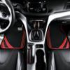 CAR PASS Red Edge Leather Car Floor Mats, Universal Waterproof Car Mats with Double Stitch Line and Anti-Slip Backing Design, for Cute Girly Women, Fit 95% Automotive,SUVs,Sedan,Vans (Black and Red) view 3