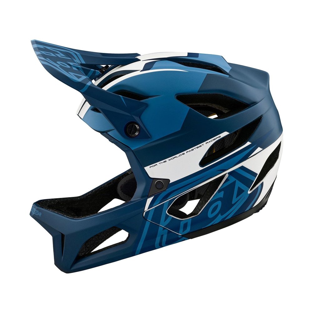 Troy Lee Designs Stage Adult Mountain Bike Downhill Enduro Helmet W/MIPS, Vector, Blue, Medium/Large