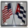 USA American Cuba Cuban Flags 6"x12" Aluminum License Plate Sign view 1