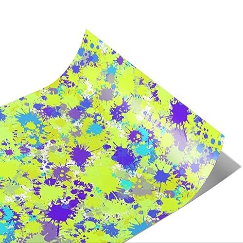 Rwraps Paint Splatter Electric Avenue Gloss Vinyl Film Wrap 59in x 30ft Vinyl Vehicle Car Film Sheet Roll