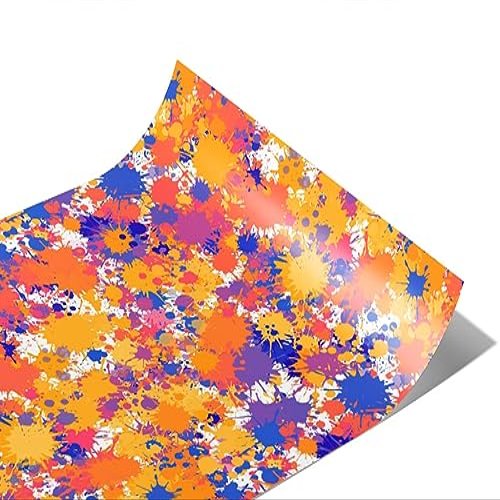 Rwraps Paint Splatter Country Fair Gloss Vinyl Film Wrap 59in x 19ft Vinyl Vehicle Car Film Sheet Roll