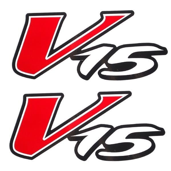 Boat Logo Decals 157815 | V-15 Red White Stickers (Pair)