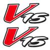 Boat Logo Decals 157815 | V-15 Red White Stickers (Pair) view 1