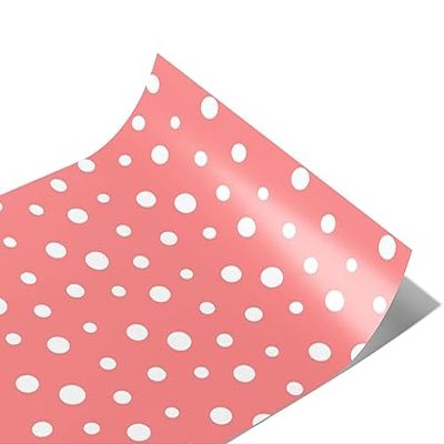 Rwraps Polka Dot Blush Pink Gloss Vinyl Film Wrap 59in x 23ft Vinyl Vehicle Car Film Sheet Roll