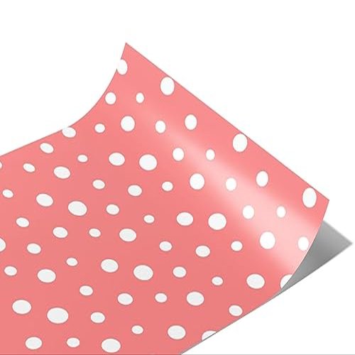 Rwraps Polka Dot Blush Pink Gloss Vinyl Film Wrap 59in x 23ft Vinyl Vehicle Car Film Sheet Roll