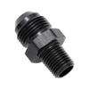 KRD PERFORMANCE Straight Aluminum 8AN Flare to 1/4" NPT Male Union Thread Pipe Adapter Fuel Hose Fitting Black view 1