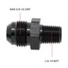 KRD PERFORMANCE Straight Aluminum 8AN Flare to 1/4" NPT Male Union Thread Pipe Adapter Fuel Hose Fitting Black view 2