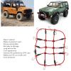 Asixxsix 1/18 RC Elastic Luggage Net with Decorative RC Crawler Car Luggage Net for 1/18 RC Cars, for scx24 1/24 Roof Rack, RC Accessories (red) view 4