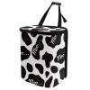 Dajingkj Cow Print Car Trash Bin with Lid Foldable Car Organizer Leak Proof Hanging Car Rubbish Can Waterproof Car Garbage Can Multipurpose Storage Container Car SUV Truck view 1